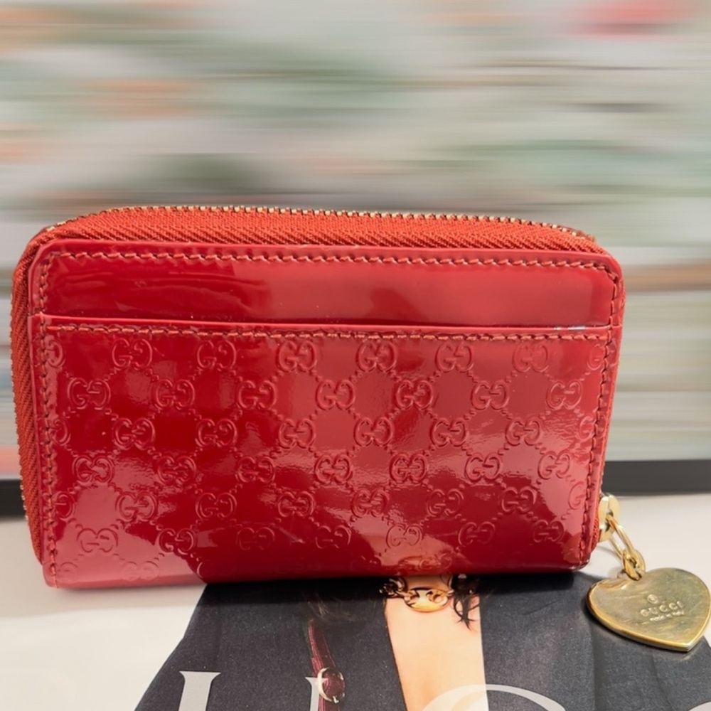 Gucci Microguccissima Wallet in Red Patent Leather - Picture 4 of 6